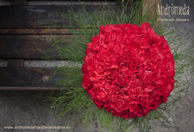 ramo novia de claveles rojos